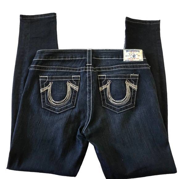 True Religion Denim - True Religion Skinny Stretch Jeans Silver Bead Pockets 31